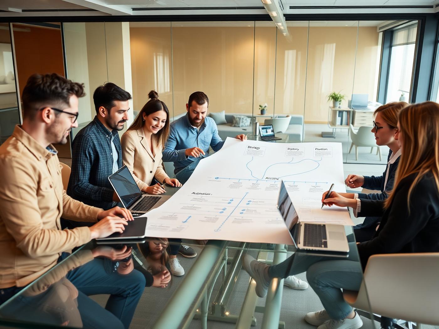 Team multidisciplinare collega strategia, CRM, processi, automazioni e dati attraverso una roadmap visuale